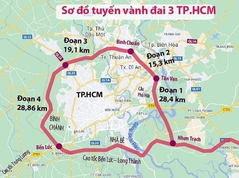 Sắp khởi công đồng loạt đường Vành đai 3 TPHCM và 3 dự án đường cao tốc